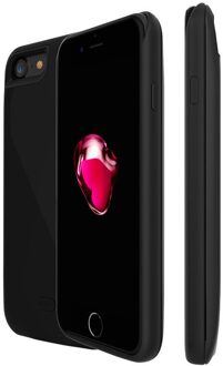 7200Mah Portable Power Bank Backup Pack Magnetische Externe Batterij Oplader Case Beschermhoes Voor Iphone 7Plus 8Plus 5.5Inch zwart