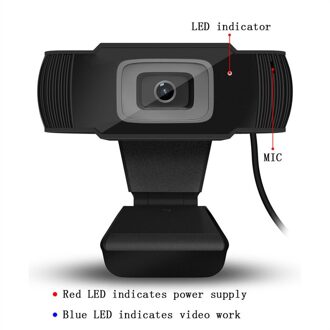 720P Usb 2.0HD Webcam Met Microfoon Camera Computer Pc Laptop Webcam Met Webcam Cover Voor Computor Usb Camera zwart