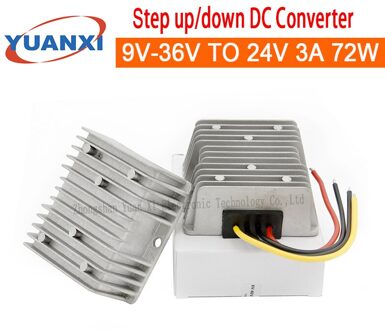 72W Step Down/Up Dc Converter 9V 12V 24V 36V Naar 24V 3A 72W 8V-40V Dc Dc Converter