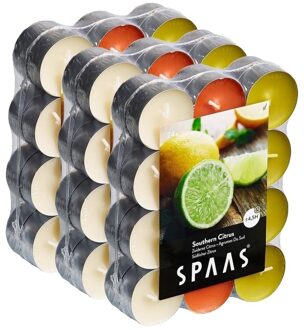 72x Geurtheelichtjes Southern Citrus 4,5 branduren - Geurkaarsen citrus geur - Waxinelichtjes - Anti-muggen citronella