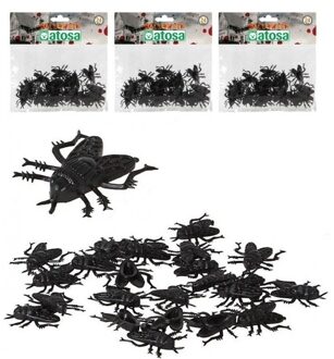 72x Horror decoratie vliegen van plastic 2 cm - Halloween tafel strooi vliegjes 72 stuks