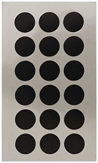 72x Zwarte ronde sticker etiketten 15 mm