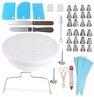 73 Stks/set Decoreren Leveringen Kit Gebak Buis Fondant Gereedschap Draaitafel Set Keuken Dessert Bakken Gebak Levert 40stk