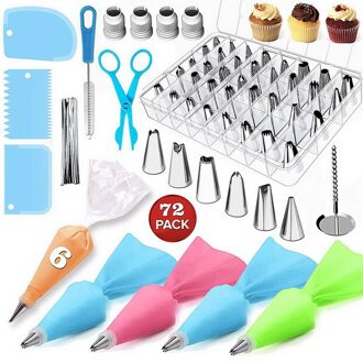 73 Stks/set Decoreren Leveringen Kit Gebak Buis Fondant Gereedschap Draaitafel Set Keuken Dessert Bakken Gebak Levert 72stk