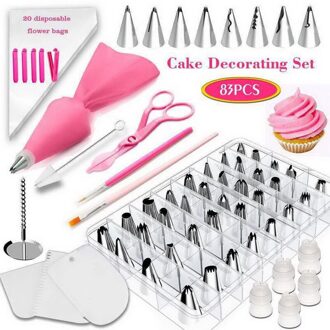 73 Stks/set Decoreren Leveringen Kit Gebak Buis Fondant Gereedschap Draaitafel Set Keuken Dessert Bakken Gebak Levert 83stk