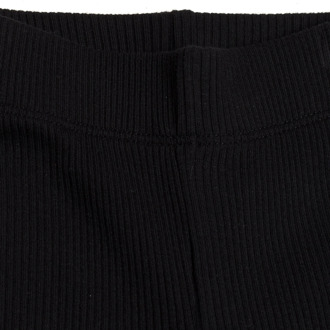 739986 Geribde flare legging voor meisjes Zwart