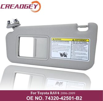74320-42501-B2 7432042501B2 Auto Links Driver Side Zonneklep Blok Schaduw Voor Toyota RAV4 2006 2007 Zonnedak Met Licht