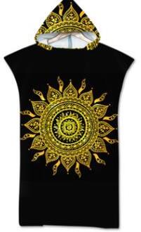 75*110Cm Microfiber Geometrische Gedrukt Veranderende Gewaad Poncho Met Capuchon Strandlaken Voor Zwemmen Handdoeken Badjas 2