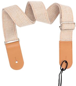 75-130cm Vintage Gitaar Bandjes Linnen Katoen ukulele band Verstelbare Lederen Uiteinden band gitaar Akoestische Gitaar Strepen Beige