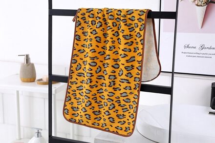 75*35Cm Coral Luipaard Print Gezicht Handdoek Set Bad Gezicht Handdoek Set Zachte Bad Gezicht Handdoek set Waterbasis Handdoek Sets geel