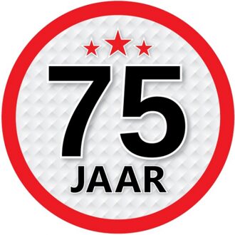75 jaar leeftijd sticker - rond - Dia 15 cm - 75 jaar verjaardag - jubileum - leeftijd versiering Multi