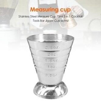 75 Ml Meten Shot Cup Cocktail Gereedschap 3 In 1 Rvs Maatbeker Voor Mojito Melk Koffie Drank Gemengde drankjes W/Ml/Oz
