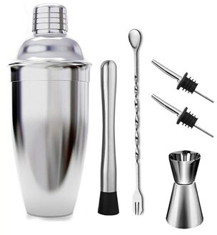 750MI Boston Shaker Professionele Rvs Barman Wijn Glas Cocktail Mixer Martini Cocktail Shaker Bar Set 750 six-stuk reeks