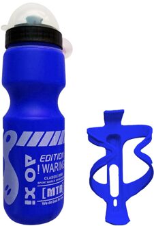 750Ml Fiets Waterbottle Weg Mountainbike Fles Water Outdoor Fietsen Waterkoker Draagbare Met Fles Houder Fiets Accessoire blauw
