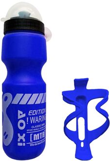 750Ml Fiets Waterbottle Weg Mountainbike Fles Water Outdoor Fietsen Waterkoker Draagbare Met Fles Houder Fiets Accessoire blauw