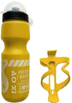 750Ml Fiets Waterbottle Weg Mountainbike Fles Water Outdoor Fietsen Waterkoker Draagbare Met Fles Houder Fiets Accessoire geel