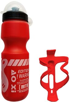 750Ml Fiets Waterbottle Weg Mountainbike Fles Water Outdoor Fietsen Waterkoker Draagbare Met Fles Houder Fiets Accessoire rood