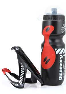 750Ml Mountainbike Fiets Water Drink Fles + Houder Kooi Plastic Draagbare Ketel Water Fles Fiets Accessoires 1