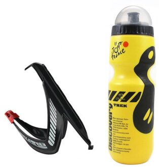 750Ml Mountainbike Fiets Water Drink Fles + Houder Kooi Plastic Draagbare Ketel Water Fles Fiets Accessoires 6