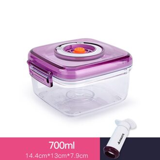 750Ml Vacuüm Container Voedsel Saver Opslag Vierkante Plastic Containers Vacuüm Sealer Potten Voor Afdichting Voedingsmiddelen