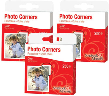 750x fotohoekjes zelfklevend - transparant - 10 x 10 mm - foto album plakkers/stickers