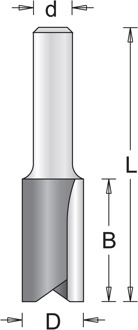 754052 Groeffrees met 2 snijkanten - 4 x 11 x 51mm - schacht 8mm (1st)