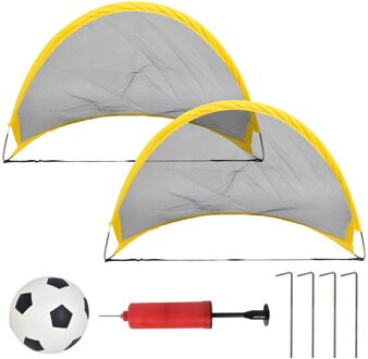 75Cm Kinderen Outdoor Voetbal Training Draagbare Vouwen Netto Doel + Footbal + Accessoire Irons Frame + Stoffen
