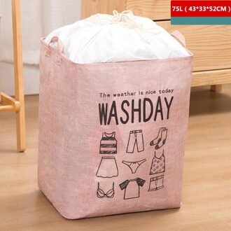 75L Japanse Katoen Linnen Ambachten Grote Opvouwbare Vuile Kleren Wasmand Opslag Mand Opslag Mand Buggy Tas 3