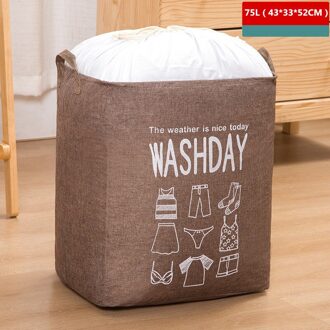 75L Japanse Katoen Linnen Ambachten Grote Opvouwbare Vuile Kleren Wasmand Opslag Mand Opslag Mand Buggy Tas 4