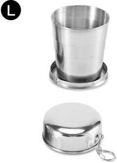 75Ml/150Ml/250Ml Rvs Wandelen Camping Vouwen Fles Outdoor Camping Reizen Sport Inklapbare Cup met Sleutelhanger L 250ML