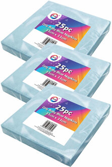 75x Lichtblauwe servetten 2-laags van papier 33 x 33 cm