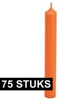 75x Oranje dinerkaarsen 18 cm - Tafel diner kaarsen - Woondecoratie/Woonaccessoires