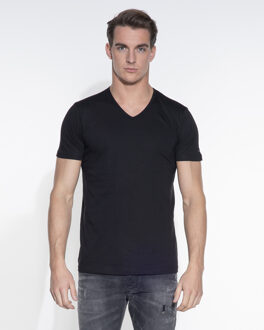 7620 - 2-pack Heren T-shirt V-Hals Zwart Basic Fit - 3XL