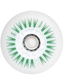 76Mm Duurzaam Kleurrijke Knipperende Roller Kid Veilig Katrol Hak Led Licht Inline Sliding Voor Outdoor Flash Roller Skate wielen groen