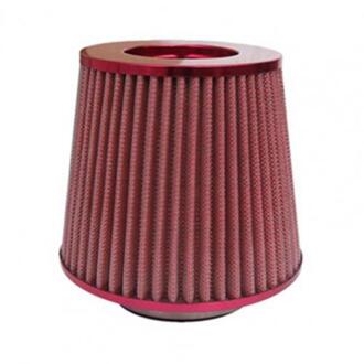 76Mm Universele Auto Koude Intake Inductie Sport Power Mesh Cone Air Flow Filter Rood