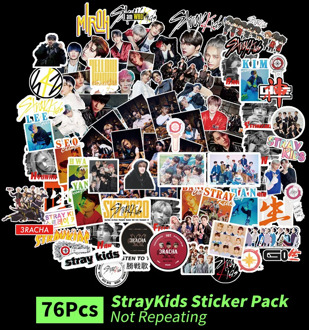 76pcs/set Kpop Stray Kids Character Stickers Cartoon Stray kids Fashion Cute K-pop sticker