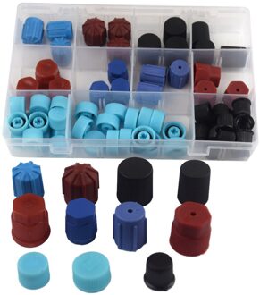 77 Pcs Universal A/C R134a R12 Hoge Lage Kant Ventiel/Service Poort Stofkap Set Vervanging auto Airconditioning Reparatie Onderdelen