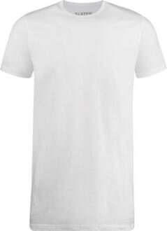 7700 - 2-pack Heren T-shirt Ronde Hals Extra Lang Wit Basic Fit - L