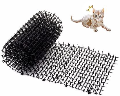 78.7X11.8Inch Kat Scat Mat Tuin Balkon Anti-Kat Prikkeling Strip Met Plastic Spikes Voorkomen Katten En honden Van Graven Zwart