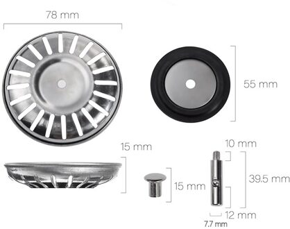 78-84Mm Badkamer Gootsteenzeefje 304 Roestvrij Staal Water Stopper Sink Water Filter Plug Aanrecht Accessoires Keuken gereedschap 78mm