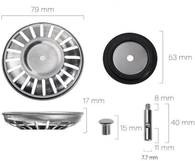 78-84Mm Badkamer Gootsteenzeefje 304 Roestvrij Staal Water Stopper Sink Water Filter Plug Aanrecht Accessoires Keuken gereedschap 79mm