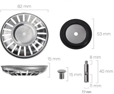 78-84Mm Badkamer Gootsteenzeefje 304 Roestvrij Staal Water Stopper Sink Water Filter Plug Aanrecht Accessoires Keuken gereedschap 82mm