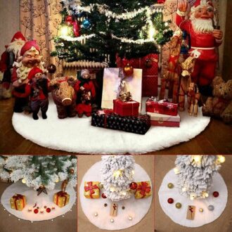78 Cm/90 Cm Pluizige Witte Kerstboom Rok Luxe Faux Fur Floor Decor Ornament