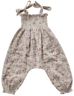 7843 Baby Meisje Overalls Europese En Amerikaanse Baby Meisje Kleding Afdrukken Lace Up Verstelbare Riem Broek 0-5T baby Jumpsuit 73cm