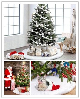 78Cm 90Cm Witte Kerstboom Rok Base Faux Fur Floor Mat Cover Xmas Party Decor 90 CM