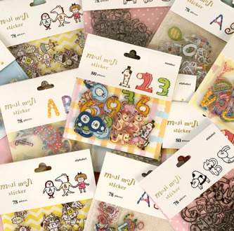78pcs/pack Numbers Alphabets Sticker Words Recognition Cartoon Patterns Letters Growth Diary Scrapbooking Transparent Stickers