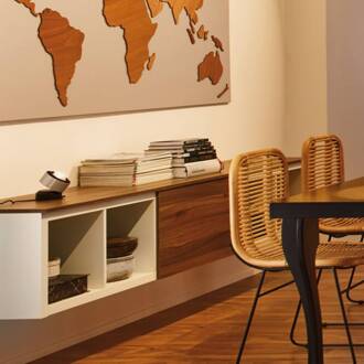 79718 LED-tafellamp 3.5 W Warm-wit Aluminium (geborsteld), Zwart