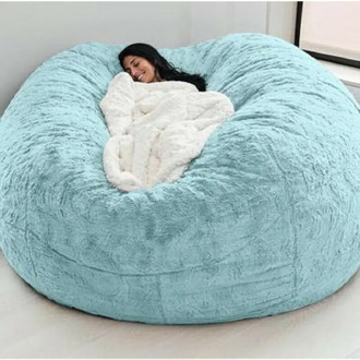 7ft Giant Fur Bean Bag Cover Soft Fluffy Fur Portable Living Room Sofa Bed