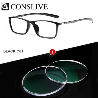 7G Carbon Fiber Brillen Frame Voor Mannen Bijziendheid Verziendheid Leesbril Licht Optische Glazen T1316 C01 met Lenses