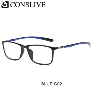 7G Carbon Fiber Brillen Frame Voor Mannen Bijziendheid Verziendheid Leesbril Licht Optische Glazen T1316 C02 blauw